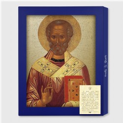 Tavola Lignea dell'icona di San Nicola in scatola regalo